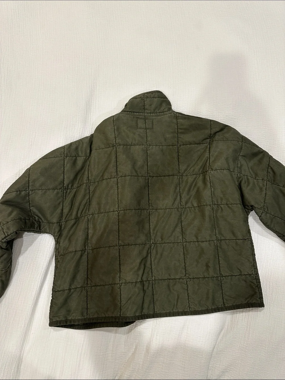 Little Moon Olive Green Quilted Jacket